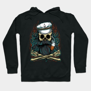 Bearded Skull Pirate Captain Hoodie